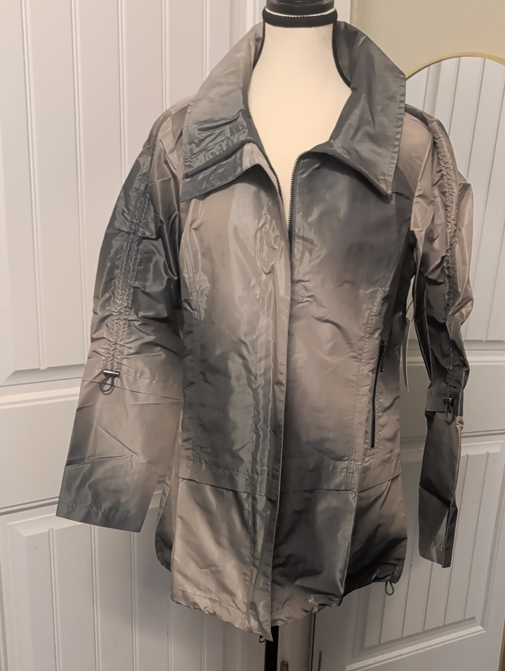 Women's Gray Utility Zip-Front Jacket